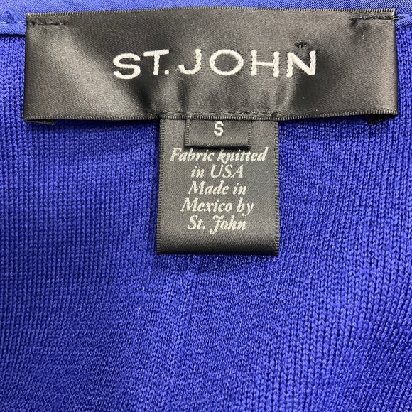 ST. JOHN BLUE PRE-FALL 2016 SHORT SLEEVED KNIT JACKET - Picture 4 of 4